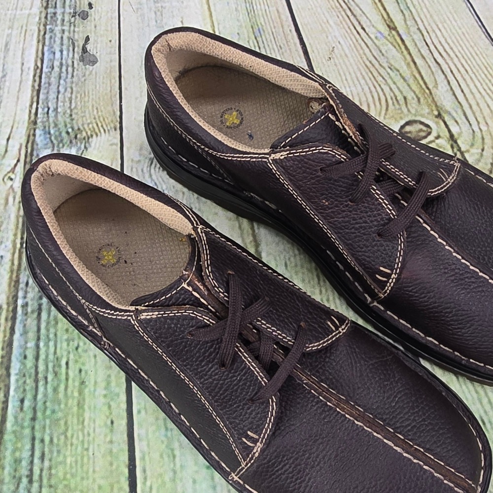 Dr. Martens Zak 3 Eye Butt Seam Oxfords Mens 11 Brown Leather Casual Shoes 11232 - Picture 7 of 9